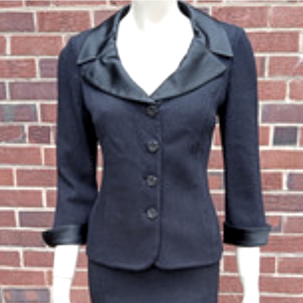 2006 ST JOHN EVENING BLACK SANTANA KNIT TUXEDO BLAZER- SALE - Picture 3 of 7